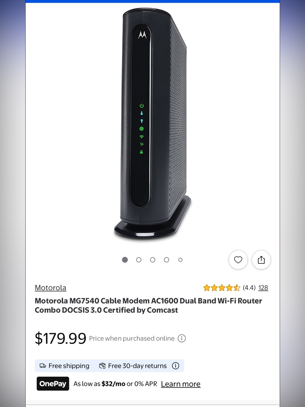 Motorola Gray Modem Router with Front LED Panel - Picture 3 of 7